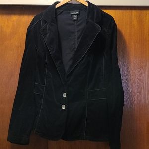 Women's Plus Size Black Corduroy Blazer